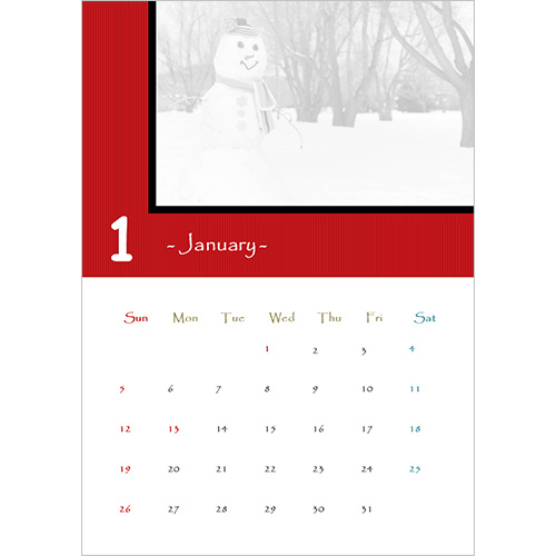 2026 年度カレンダー (ストライプ・A4 サイズ) 画像スライド-1